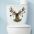 thumbnail image 4 of 4-Piece Christmas Toilet Seat Cling Set Santa Claus, reindeer Removable Bathroom Decor Protective Lid Sticker No Adhesive Holiday, 4 of 10