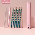 thumbnail image 4 of WRKEKC Clearance Hexagonal Multifunctional Pencil Case - 6-Color Clip Design with Non-Slip Grip, Includes Ruler & Eraser (White/Purple/Pink/Blue), 4 of 8