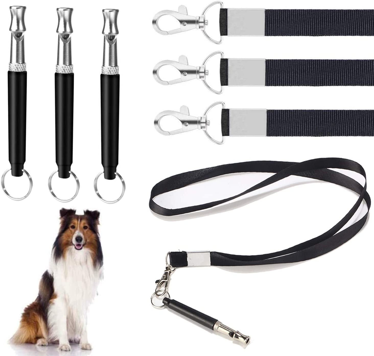 Dog Whistle Adjustable Ultrasonic Frequency Prevent Dogs from Barking Effective Dog Training Whistle Dog Whistle to Stop Barking 2 Pack 