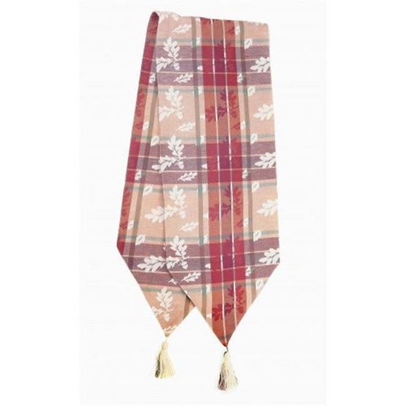 13 x 54 in. Ribbed Table Runner with Tassels, Oak Wood