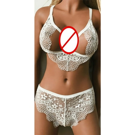 

Women Sexy Lingerie Lace Push Up Bra Set Thong Underwear Set Nightwear Sleepwear