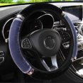 thumbnail image 1 of CARTTOU Fashion Plush Rhinestone Steering Wheel Covers Universal Car Decoration Vehicle Ornament, 1 of 7