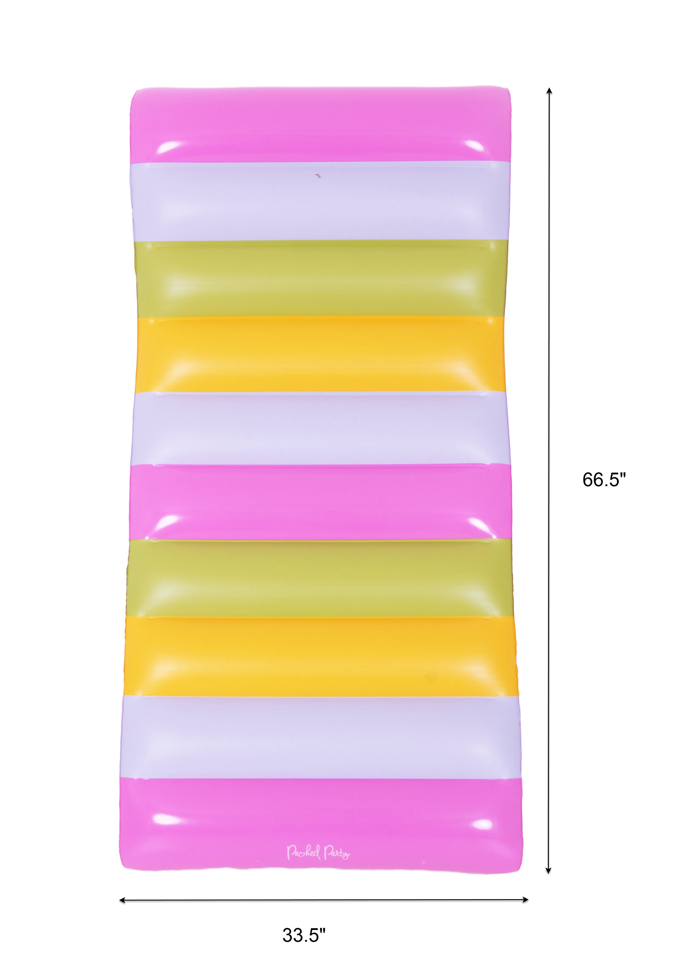 (2 pack) Packed Party Multi-Color Inflatable Striped Pool Lounger for Ages 14 Years +