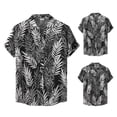 thumbnail image 1 of Camisas Manga Larga Hombre Camisa de Fashion Casual Top de gran tamaño solapa de manga corta Button Fashion Camisa impresa Camisa suave Casual (Black, M), 1 of 6
