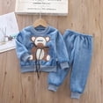 thumbnail image 4 of Conjunto de pijama de franela para niño y niña, ropa de dormir gruesa y cálida de dibujos animados, traje informal para el hogar de 0 a 5 años, para invierno y Navidad, novedad, 4 of 4