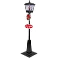thumbnail image 5 of Northlight 70.75" Black LED Lighted Musical Snowing Santa Christmas Street Lamp, 5 of 7