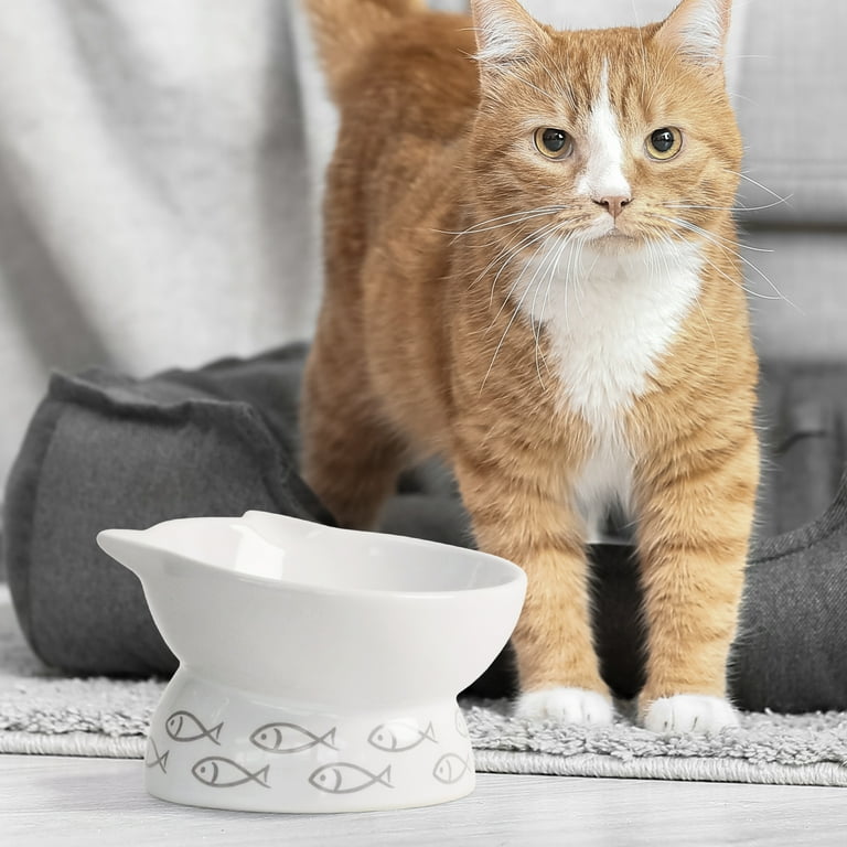 Kaiikai s Elevated Stand Pet Raised Cat and Dog Food Bowls 13 oz 5 inch Ceramic Walmart
