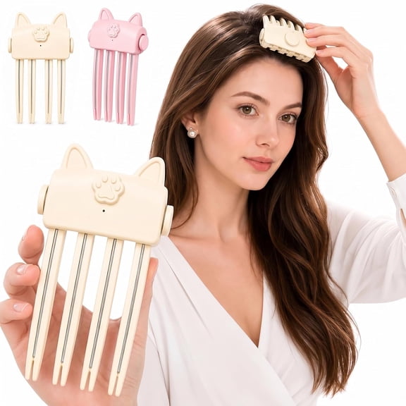 Heated Root Volumizer Clip, Electric Fluffy Hair Crown Lifting Styler Booster, Cordless Root Lifter Fine Flat Hair