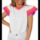 thumbnail image 1 of Suéter Ligero de Punto Holgado con Cuello Redondo Informal de Corta de Verano para Mujer. L, 1 of 7