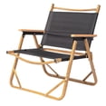 thumbnail image 6 of MINKUROW 53*55*61cm Medium Size Aluminum Frame 600D Black Oxford Cloth Bearing 100kg Imitation Wood Grain Spray Paint Camping Chair Black, 6 of 6