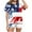 Multicolor4, variant on Fewfanhot Women's Ultra-Soft Sleepwear Set - Cotton-Blend Short Sleeve Pajamas & Short Pants Total 2PC, Ideal for Family Gatherings and Cozy Nightwear