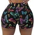 thumbnail image 2 of Uemuo Rainbow Butterflies Pattern Women Workout Impact Shorts Scrunch Butt Lifting Gym Shorts Seamless Booty Biker Shorts-X-Large, 2 of 8