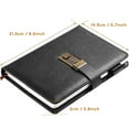 thumbnail image 2 of Naler Diary with Lock, A5 Journal with Lock 210 Pages, Locks Journal Password Notebook with Pen for Personal Daily Arrangement, Journey and Work Record, Black, 2 of 8