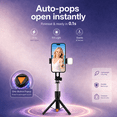thumbnail image 4 of 36Inch Extendable Phone Selfie Stick with Wireless Remote, Tripod Stand and Fill Light, Portable, for Photograph, Live Streaming, Video Recording, Compatible with iPhone Samsung Android,Black, 4 of 7