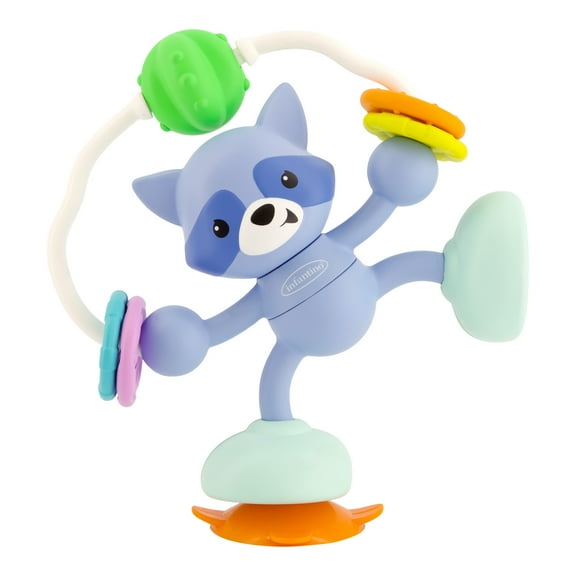 Infantino Stick & Spin Raccoon Pal Suction Attachment Toy, 4  Months, Multicolor