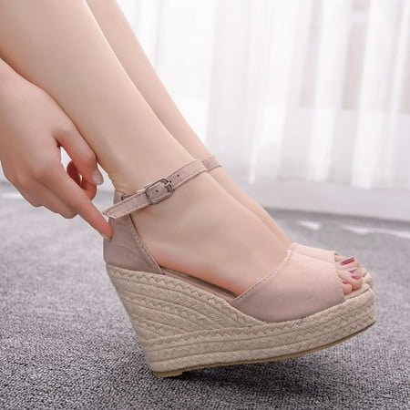 

Wedges Women s Bohemian Peep Toe Hemp Rope Large Size Platform Sandal Wedges Shoes