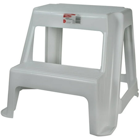 Rubbermaid FG420200WHT Roughneck Two-Step Step Stool - Walmart.com