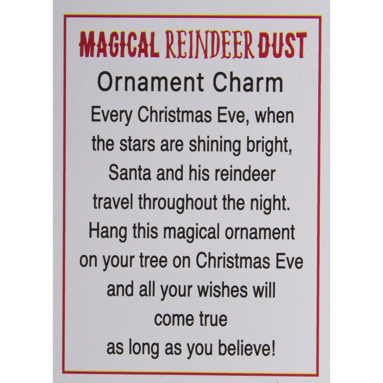Magical Reindeer Dust Ornament Charm Bottle w/ Story Card (Color Varies) 