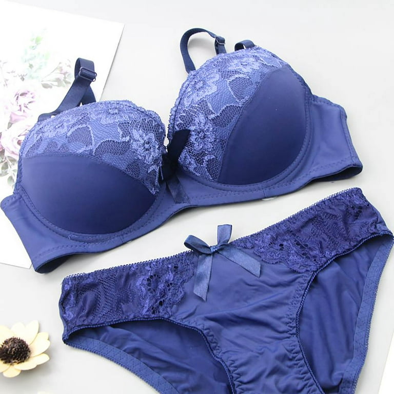 Women's Sexy Lace Bra Set Soft Floral Lace Underwire Lingerie Set  Breathable Comfortable Bra and Panty