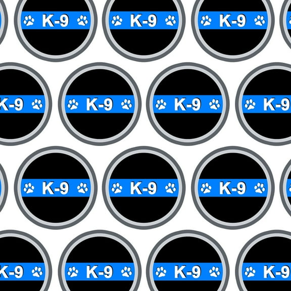 Thin Blue Line K-9 Unit Paw Prints Police Premium Gift Wrap Wrapping Paper Roll