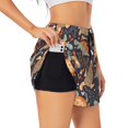thumbnail image 1 of Balery Turtles and Sea Plants Pantalones cortos deportivos para mujer con forro y dos bolsillos, elásticos, para entrenamiento, gimnasio, yoga-Large, 1 of 7