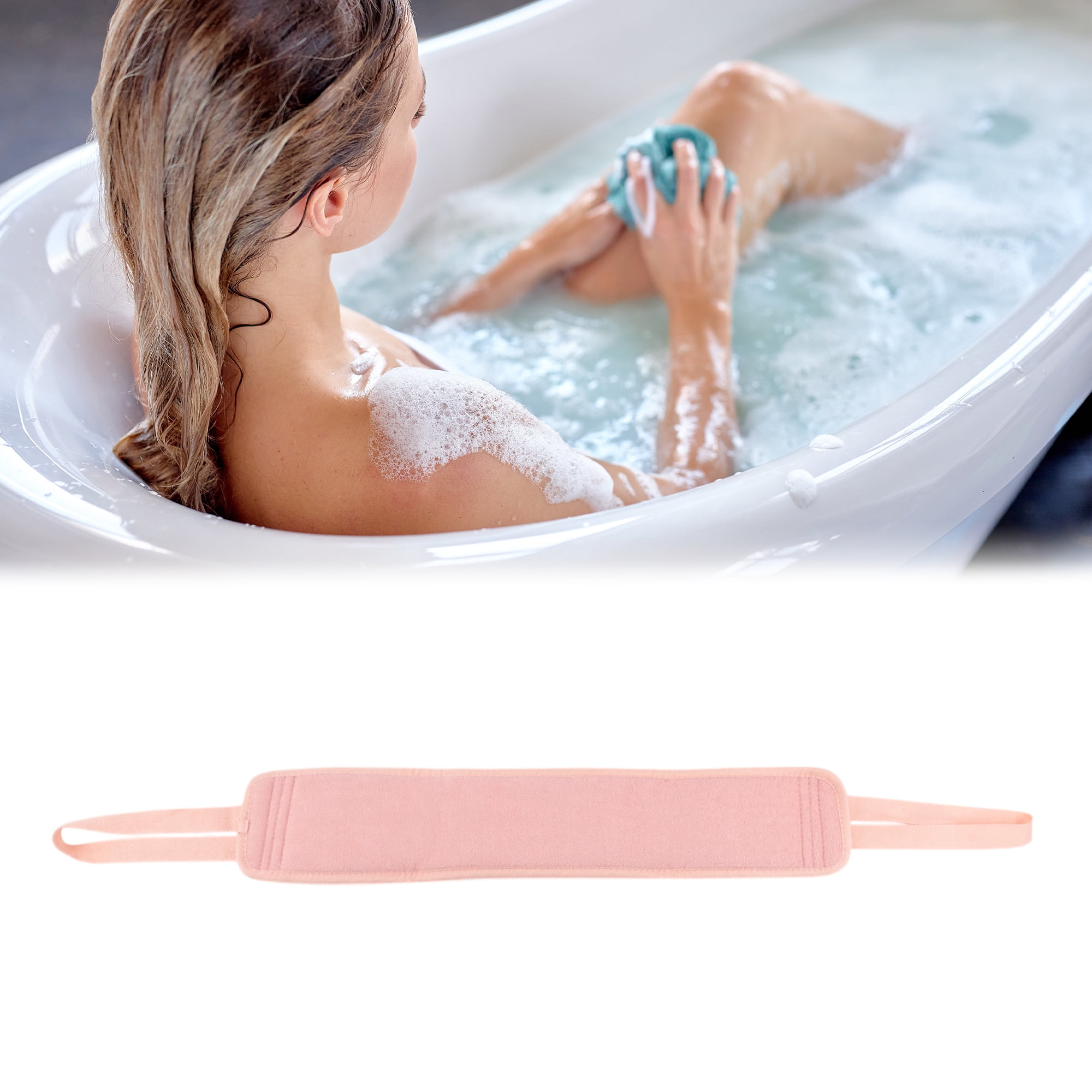 Unique Bargains Drawstring Back Bath towel for bathroom 33.46"x3.94" 1 Pc Pink