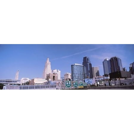 - Low angle view of downtown skyline Kansas City Missouri USA Poster Print