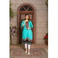 thumbnail image 2 of IshDeena Indian Kurtis for Women Pakistani Kurtis for Women Indian Style Cotton Long Top (Medium/Turquoise), 2 of 6