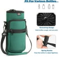 thumbnail image 6 of Nuovoware Water Bottle Carrier Bag with Adjustable Shoulder Hand Strap and 2 Pocket, Sling Neoprene Sleeve Sports Accessories for Hiking Travelling Camping, 40oz, Dark Green, 6 of 7