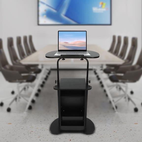 ChicHomey Mobile Height Adjustable Church Classroom Lecture,Portable Multi-Functional Computer Desk with Universal Wheels,Standing Laptop Cart