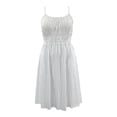 thumbnail image 1 of Vestido George para Mujer Sin Manga Escote Plisado Tirantes Ajustables Rayas Blanco Talla M, 1 of 4