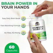 Memory Muscle, Premium Memory Support Supplement with Nootropics for Enhanced Focus & Mental Clarity - Featuring B12 for an Added Energy Boost