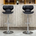 thumbnail image 3 of Roundhill Masaccio Cushioned Leatherette Upholstery Airlift Adjustable Swivel Barstool with Chrome Base, Set of 2, Multiple Colors Available, 3 of 8