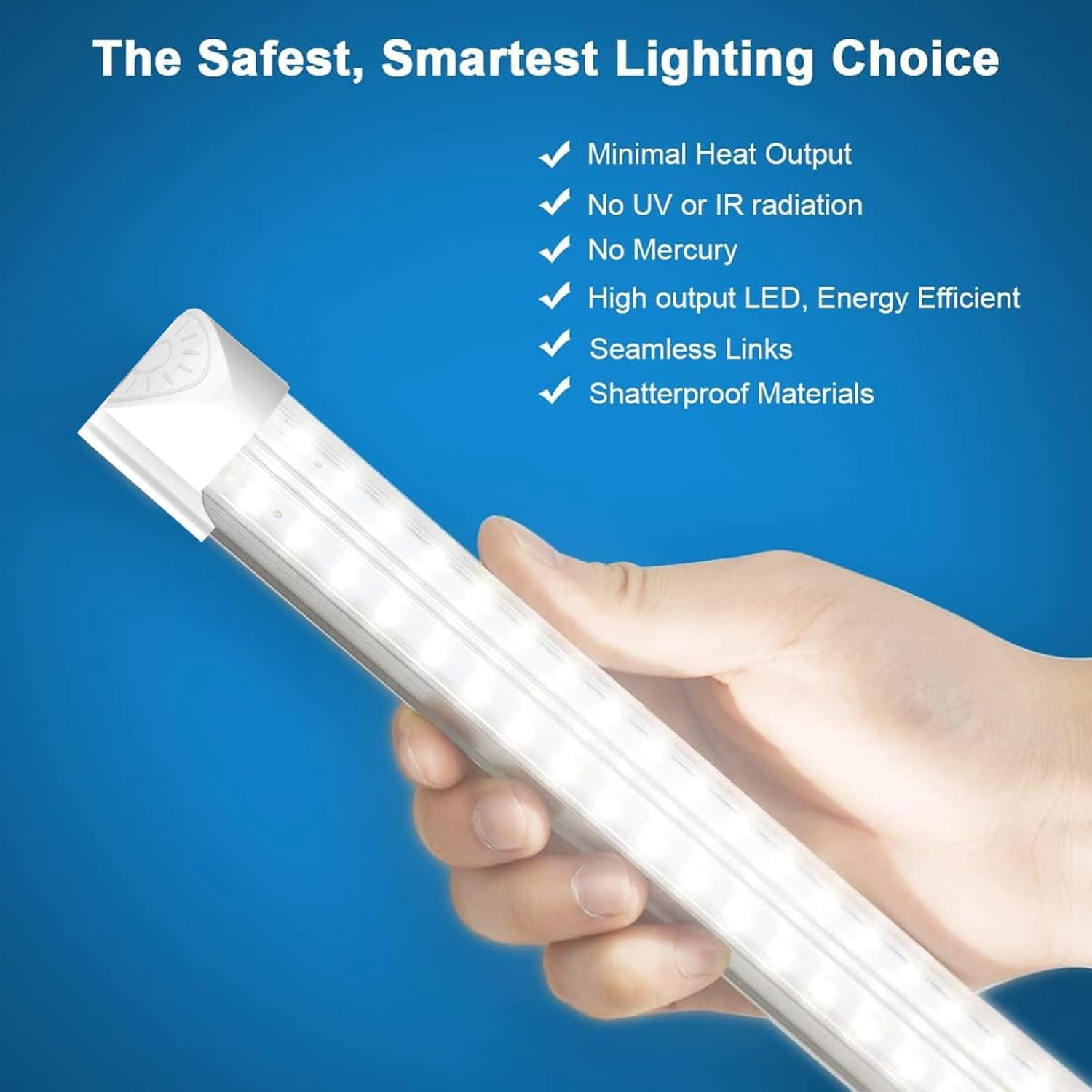 JESLED T8 4FT LED Shop Light Fixture Linkable, High Output 42W 5460LM 6000K, V-Shape T8 LED Tube Lights for Garage 4 Pack