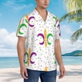 thumbnail image 5 of Bixox Men's Hawaiian Shirts Men's Mardi Gras Carnival1 Print Short-Sleeve Shirt-X-Large, 5 of 8