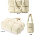 thumbnail image 4 of Kwuty Puffer Tote Bag for Women, Large Quilted Puffy Handbag Lightweight Satchel Purse with Cup Holder & Compartment, 4 of 9
