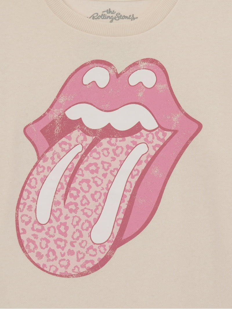 Rolling Stones Girls Crewneck Pullover Sweatshirt, Size 4-16