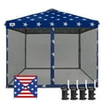 thumbnail image 3 of EAGLE PEAK 10 x 10 Outdoor Easy Pop up Canopy with Netting, Instant Screen Party Tent with Mesh Side Walls, American Flag, 3 of 9