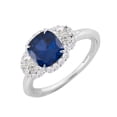 thumbnail image 2 of Sterling Silver with Blue Sapphire, Moissanite and White Zircon Three Stone Ring, 2 of 3