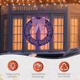 thumbnail image 6 of imerelez 36in Pre-lit Outdoor Christmas Wreath with Remote Control - 175 Purple & Orange LED Lights, Timer Function, Metal Frame with Purple Bow for Front Door & Wall Decor, 6 of 9