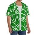 thumbnail image 2 of KLL Bamboo Print Men's Shirt Short Sleeve Button Down Summer Cuba Beach Shirts- 3X-Large, 2 of 5