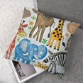 thumbnail image 7 of Animal Throw Pillow Cushion Cover  Giraffe Elephant Zebra Turtle Kids Nursery Baby Themed Cartoon Comic Print, Zippered Double-Side Digital Print Decor, White Orange, 7 of 7