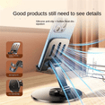 thumbnail image 3 of Iron-Made 360° Rotatable Foldable Lazy Stand for Smartphones & Tablets - Portable Desktop Holder with Adjustable Angles for Hands-Free Use at Home, Office or On-the-Go - Gray, 3 of 6