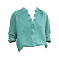 thumbnail image 3 of Women's Long Sleeve Shirts Multi Color Lace V Neck Fashion Casual Long Sleeve Pullover Sweatshirt V Neck Sweatshirt for Women, 3 of 4