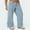 Blue, variant on Casual Jeans for Women High Waist Boyfriend Denim Pants Side Striped Baggy Wide Leg Jeans S-XL