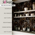 thumbnail image 4 of S4Sassy Vintage Botanical Wallpaper - Brown Floral Wall Covering, 25" x 360" Self-Adhesive Vinyl Wallpaper, Decorative Wall Wrap, Easy DIY Decor For Bedroom, Living Room, Living Spaces, 4 of 9