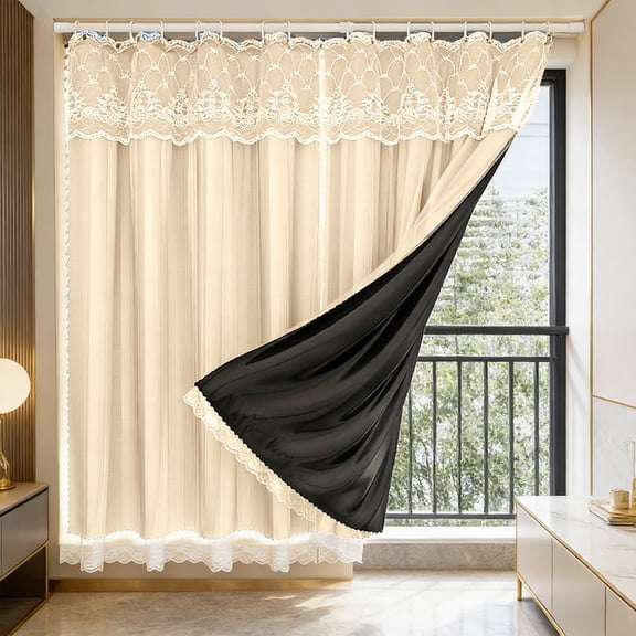 Luxurious Dusty Blackout Curtains,Handmade Butterfly Flower Ruffles, Room Darkening and Soundproof Window Curtain,Machine Washable