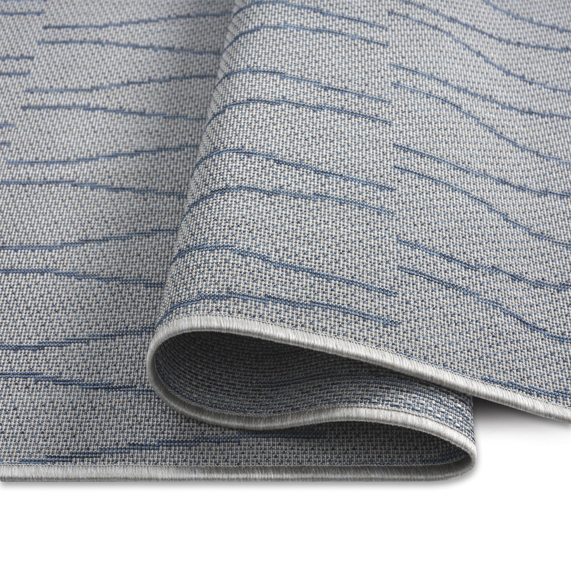 Nicole Miller New York Patio Country Willow Contemporary Geometric Indoor/Outdoor Area Rug, Blue/Grey, 7'9"x10'2"