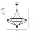 thumbnail image 6 of Hunter - Merlin 7-light Noble Bronze, Large Chandelier, Dimmable, Industrial Style, Empire Shaped, for Bedrooms, Dining, Living Rooms - 19798, 6 of 7