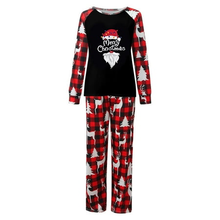 

Christmas Pajamas for Family Matching Family Christmas PJs Sets Elk Tree Plaid Printed Top Pants Holiday Sleepwear Christmas Gifts for Family